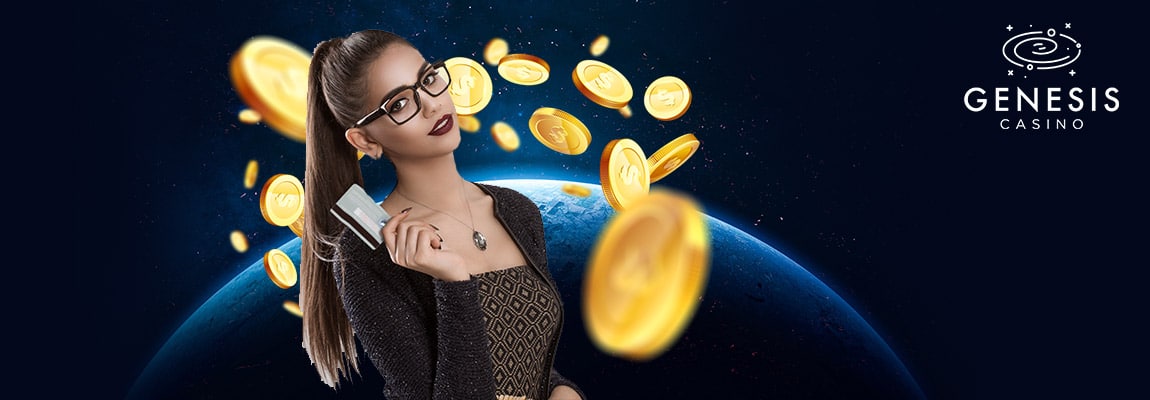 Available methods for deposits and withdrawals on Genesis Casino.